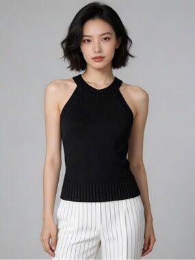 BANANA REPUBLIC FACTORY | Black Sleeveless Racerback Sweater Sz XS